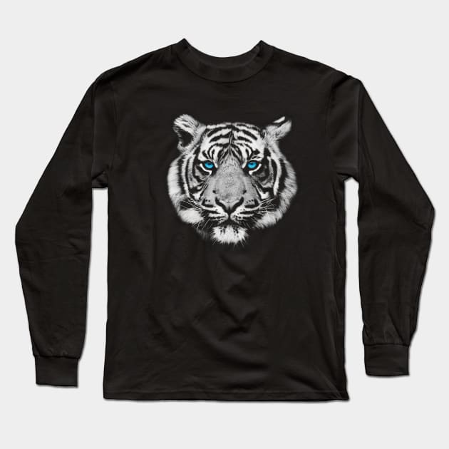 White Tiger Long Sleeve T-Shirt by TeeeeeeTime